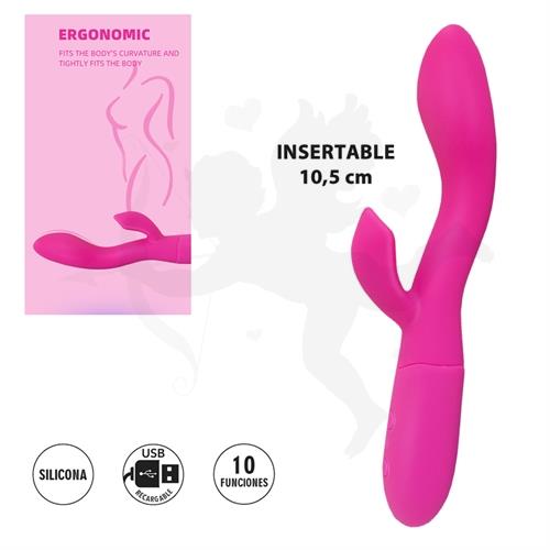 Chamaeleon : Vibrador con estimulador de clitoris y 10 modos de vibracion y 5 velocidades