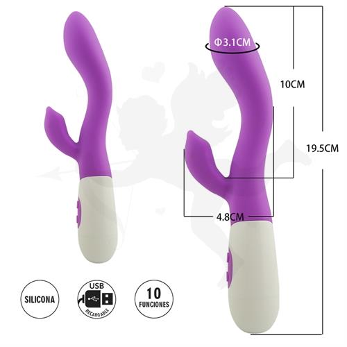 Columba : Vibrador de punto G con estimulador y 10 funciones de vibracion