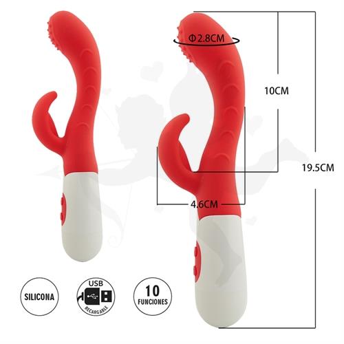 Scorpius : Vibrador de punto G con estimulador y 10 funciones de vibracion